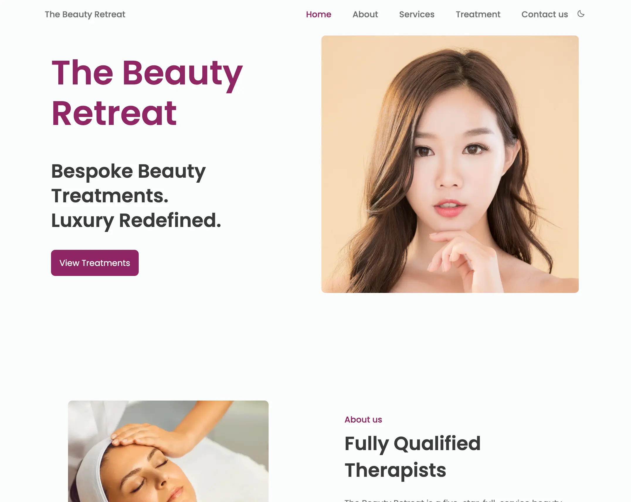 Home page of The Beauty Retreat